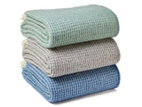 Waffle XL Pure New Wool Throw - Sea Green