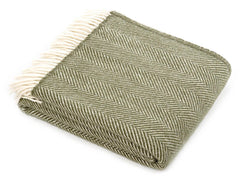 Olive green herringbone discount throw